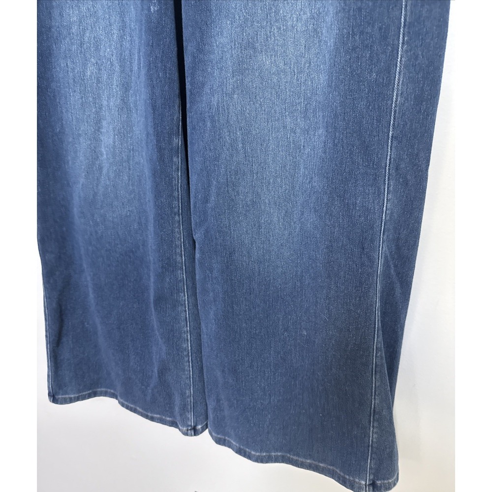 Halara Flex High Waisted Tummy Control Wide Leg Casual Blue Jeans Size Petite L - Picture 15 of 16
